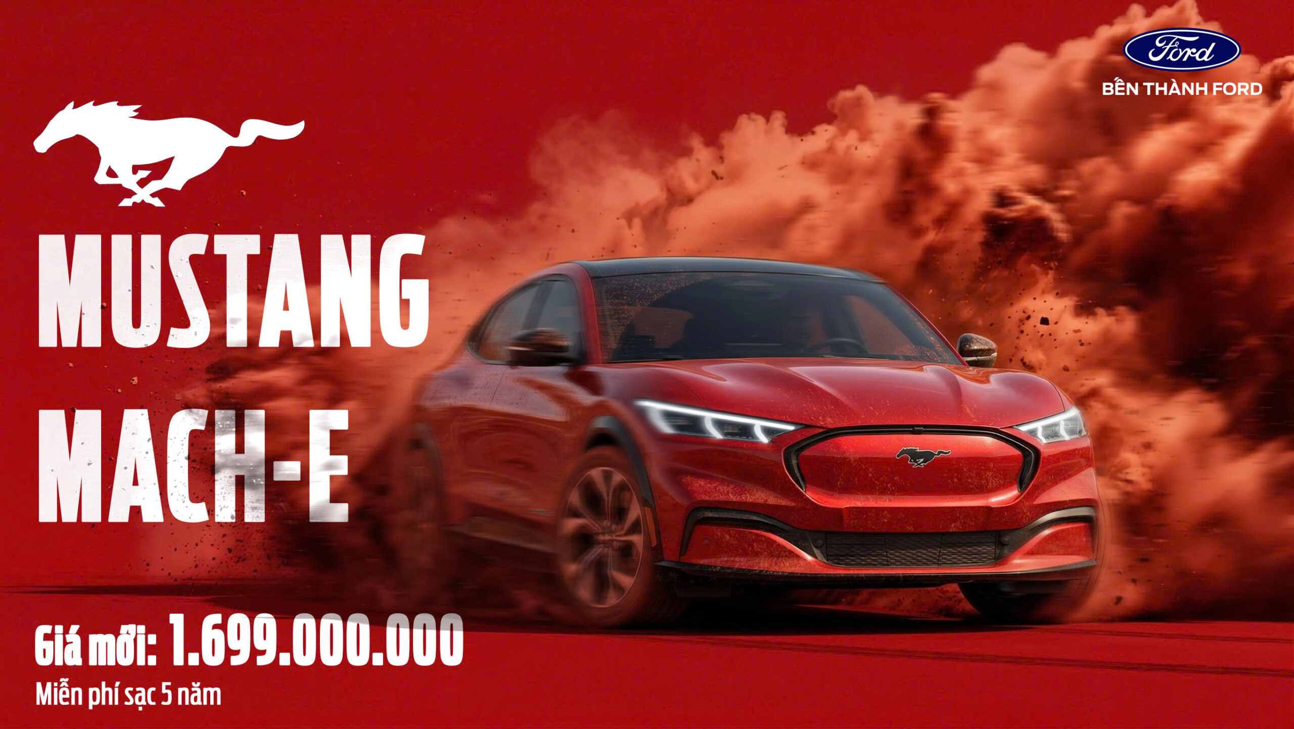 mustang màu đỏ giá mới